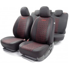 Чехлы на сиденья передние и задние в авто Verona-1505 BK/RD