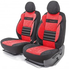 Комплект чехлов на передние сиденья Comfort Combo, велюр, CMB-0405 BK/RD