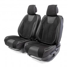 Каркасные 3D накидки на передние сиденья Autoprofi "Car Performance", 2 шт., экокожа/ алькантара, CUS-3034 BK/BK
