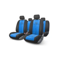 Чехлы на сиденья передние и задние Autoprofi TT-V series (черный/синий)