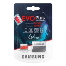 Карта памяти Samsung EVO Plus 64Gb 10 class U1 R100/W20 mb/s