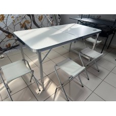Стол складной 120х60х65 + стулья 4шт туристические